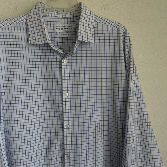 Mizzen Main Checkered Stretch Long Sleeve Button Up Shirt